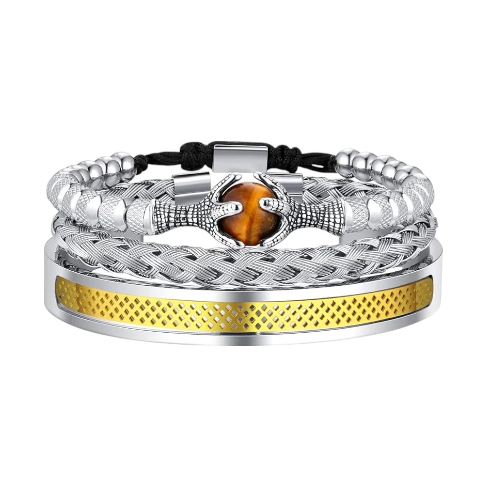 Men's Gold Plated Stacking Bracelet