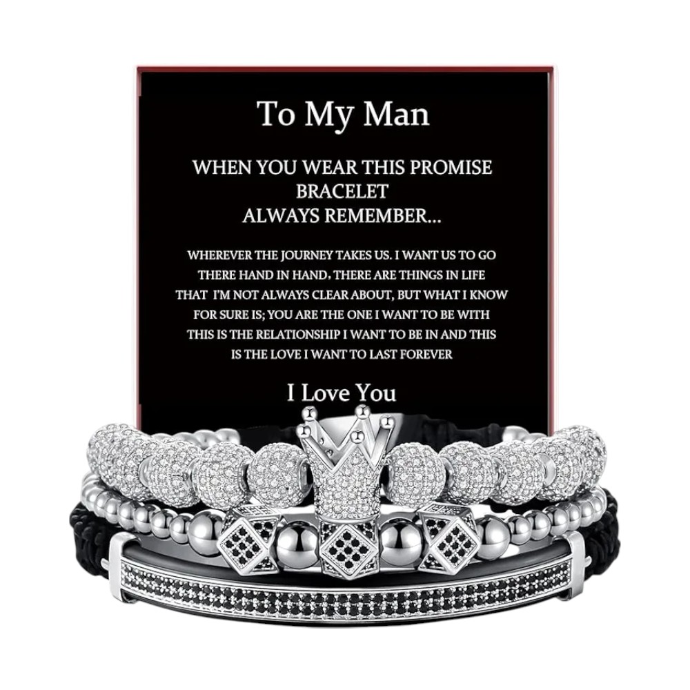 BlingKu Men's Crown of Glamour Gold Bracelet