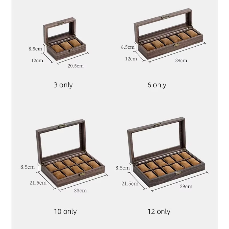 Mens Jewelry Box – Walnut Wood Multi-Compartment Solid Wood Organizer