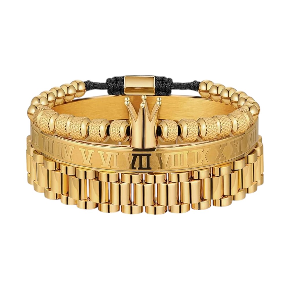 Men's Gold Plated Stacking Bracelet