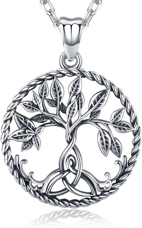 S925 Sterling Silver Tree of Life Gemstone Pendant Necklace-Birthstone Jewelry