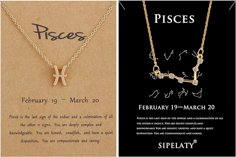 12 Constellation Gold Pendant Necklace with Diamonds -Birthstone Jewelry