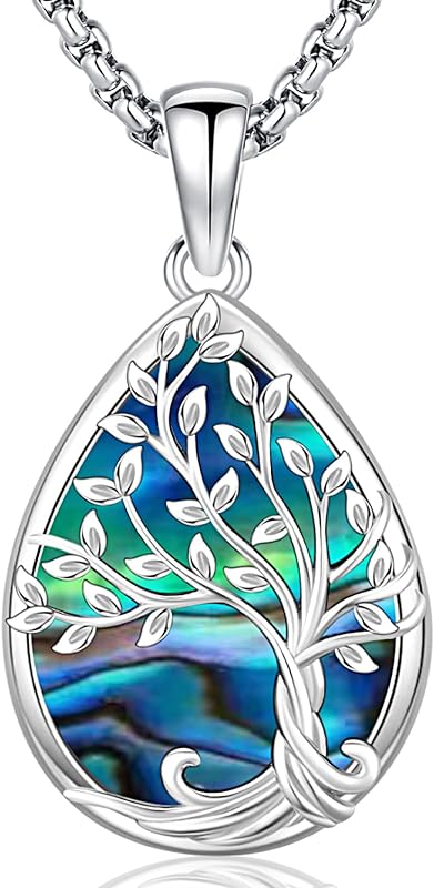 S925 Sterling Silver Tree of Life Gemstone Pendant Necklace-Birthstone Jewelry