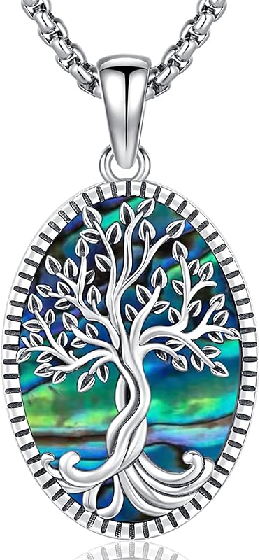 S925 Sterling Silver Tree of Life Gemstone Pendant Necklace-Birthstone Jewelry
