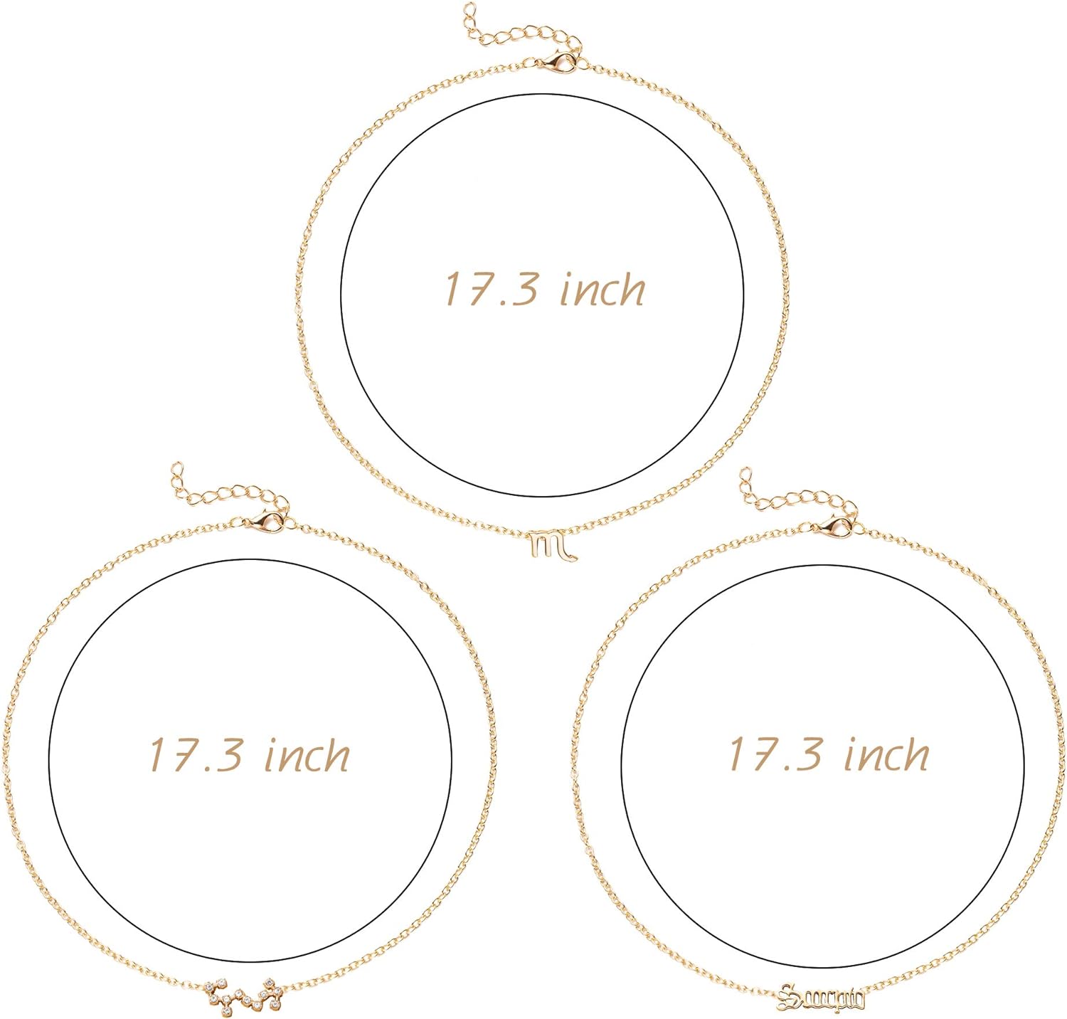 14K gold plated 12 stars letter pendant necklace-Birthstone Jewelry