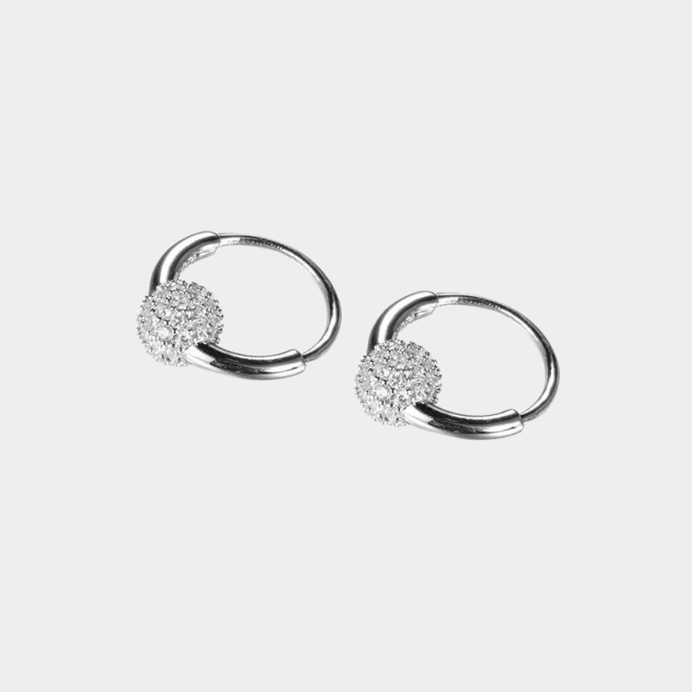 Earrings 925 sterling silver round bead studs-Birthstone Jewelry