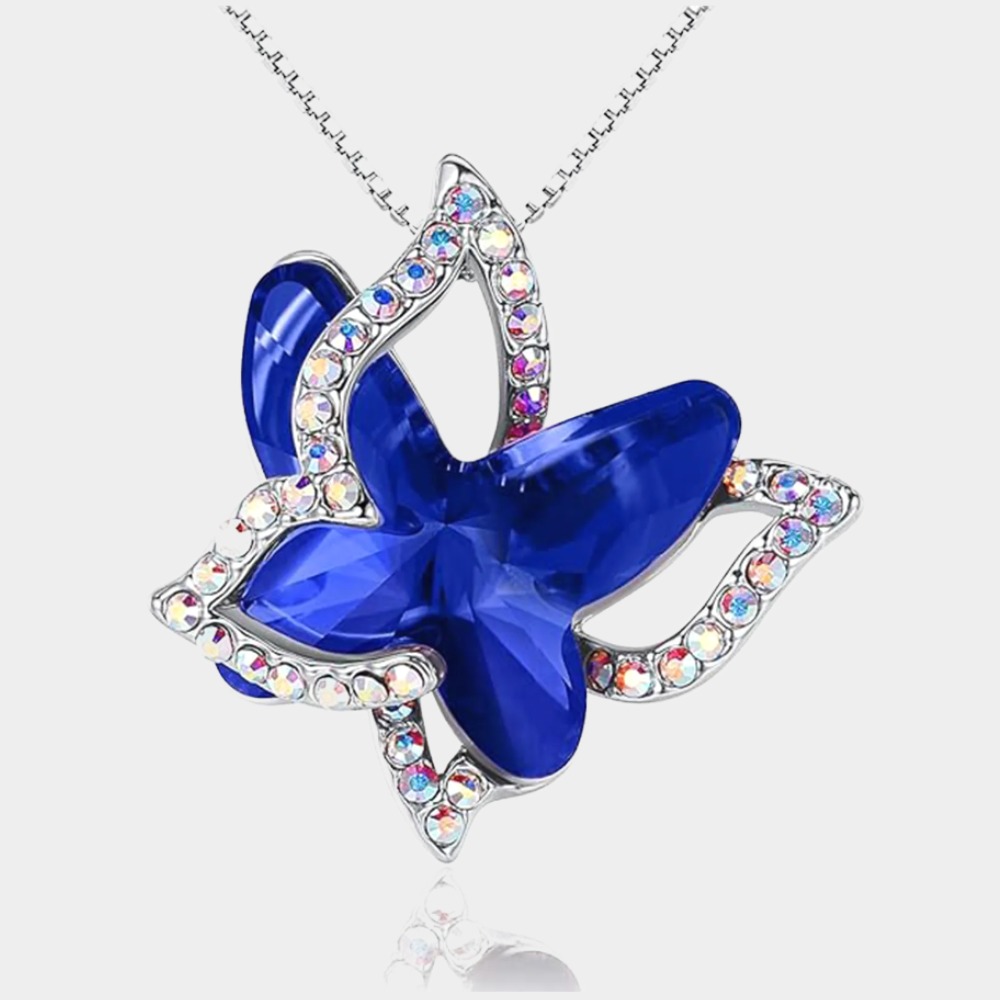 September Birthstone Butterfly Birthstone Crystal Necklace-Sagittarius Birthstone-Birthstone Jewelry