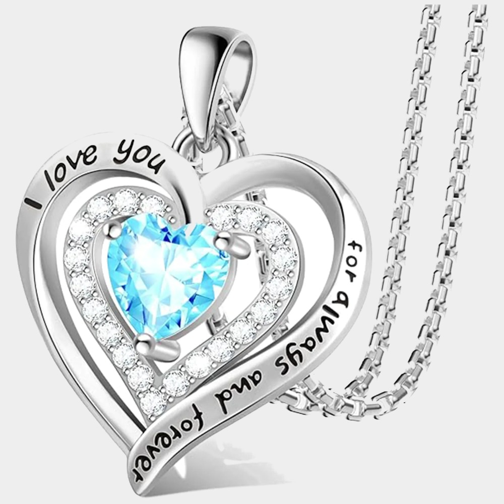 March Birthstone 925 Sterling Silver Birthstone Necklace,Mom Birthday Valentines Mothers Day Gifts