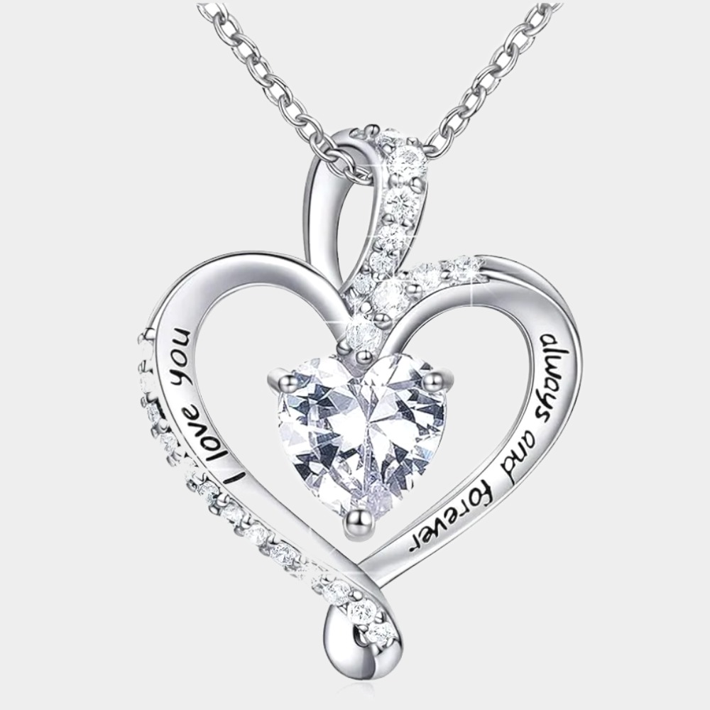 Heart Shaped Birthstone Necklace for Women 