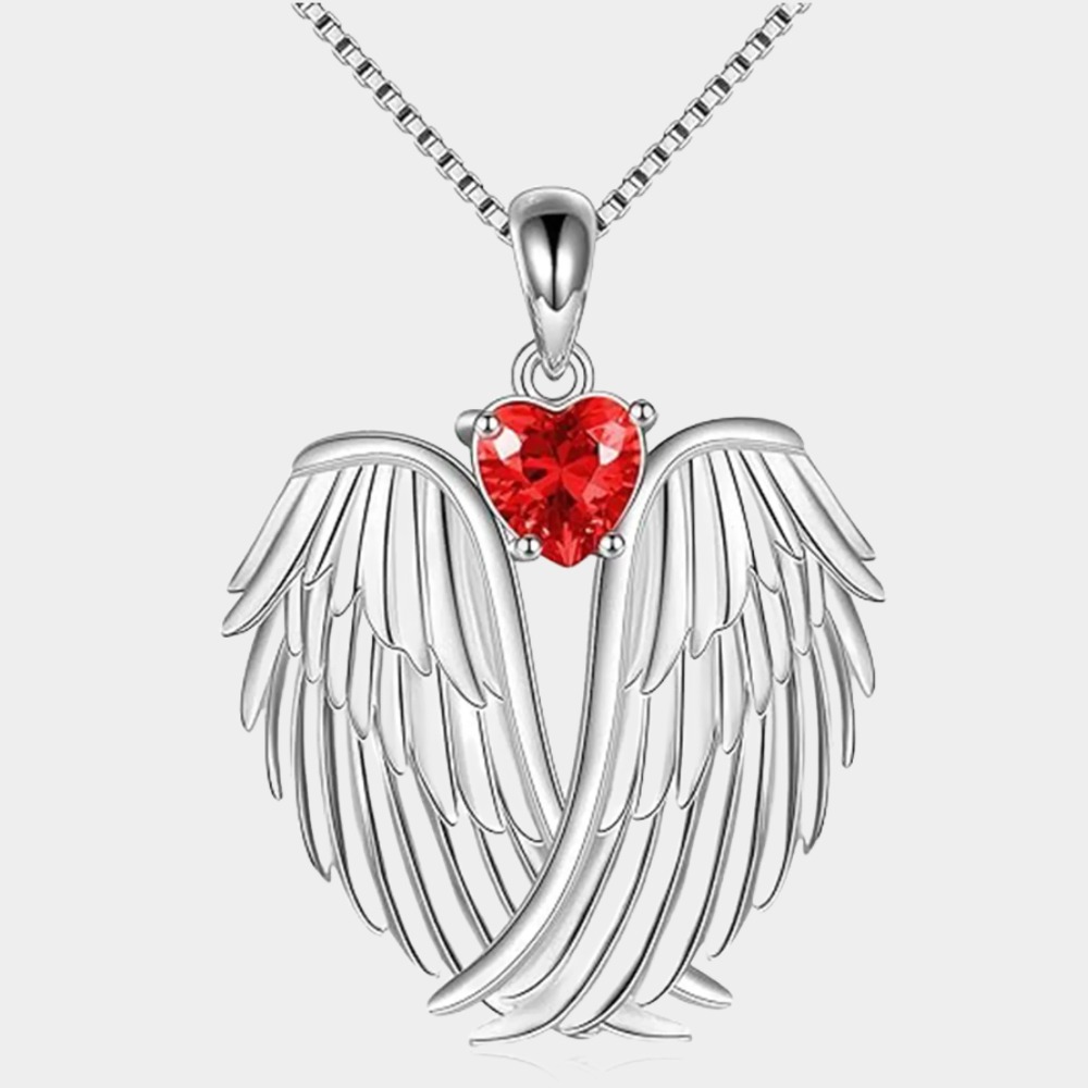 January Birthstone Angel Pendant Necklace l  Christmas Jewelry Gifts
