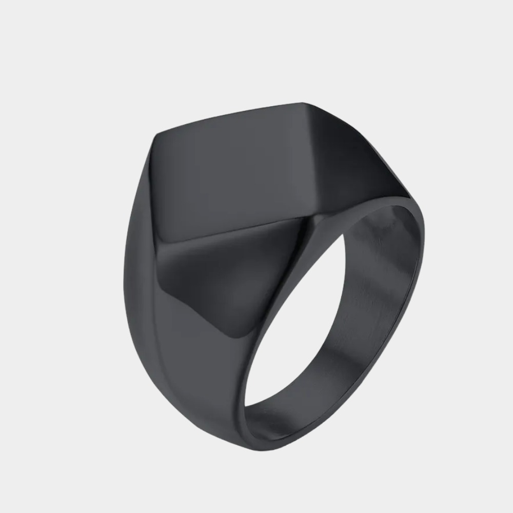 Men's ring, titanium ring with rhombus facets-Birthstone Jewelry