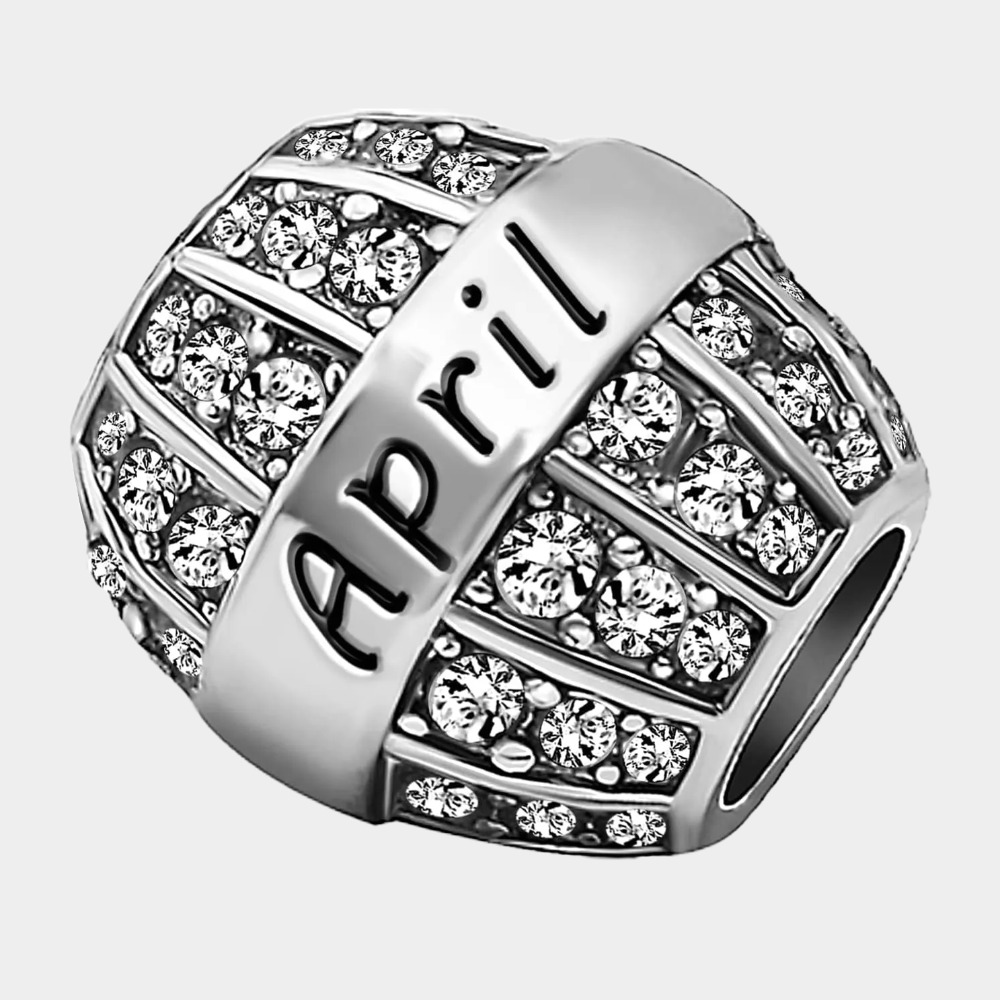 Birthstone Jan-Dec Crystal Charm Womens Beads Charms for Bracelets -Birthstone Jewelry