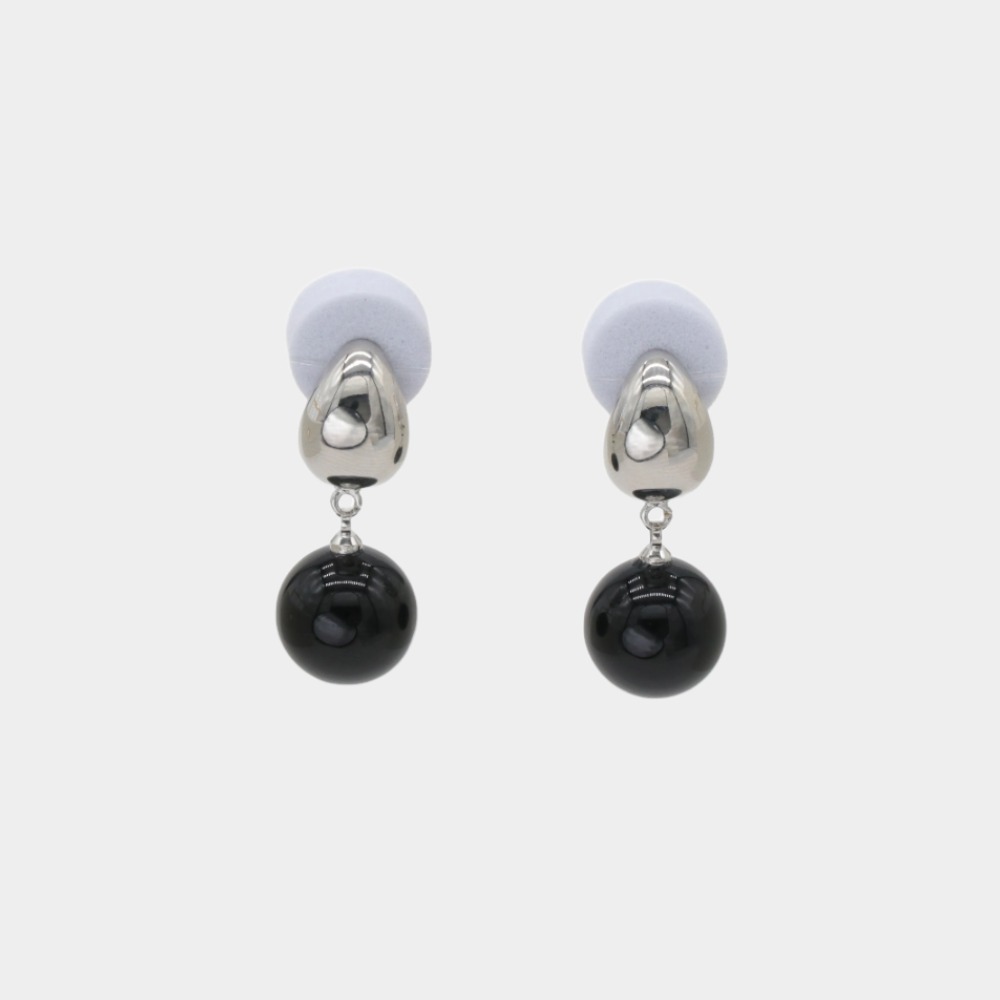 Black Onyx Earrings, Simple Hoops Earrings-Permanent Jewelry