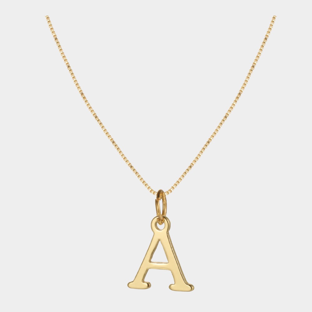 14K Gold Plated Letter Necklace -Permanent Jewelry  A-Z-Birthstone Jewelry