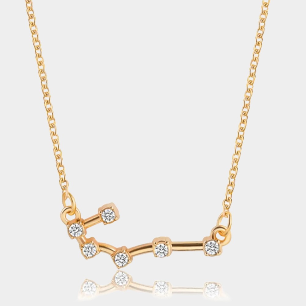 12 Constellation Gold Pendant Necklace with Diamonds 