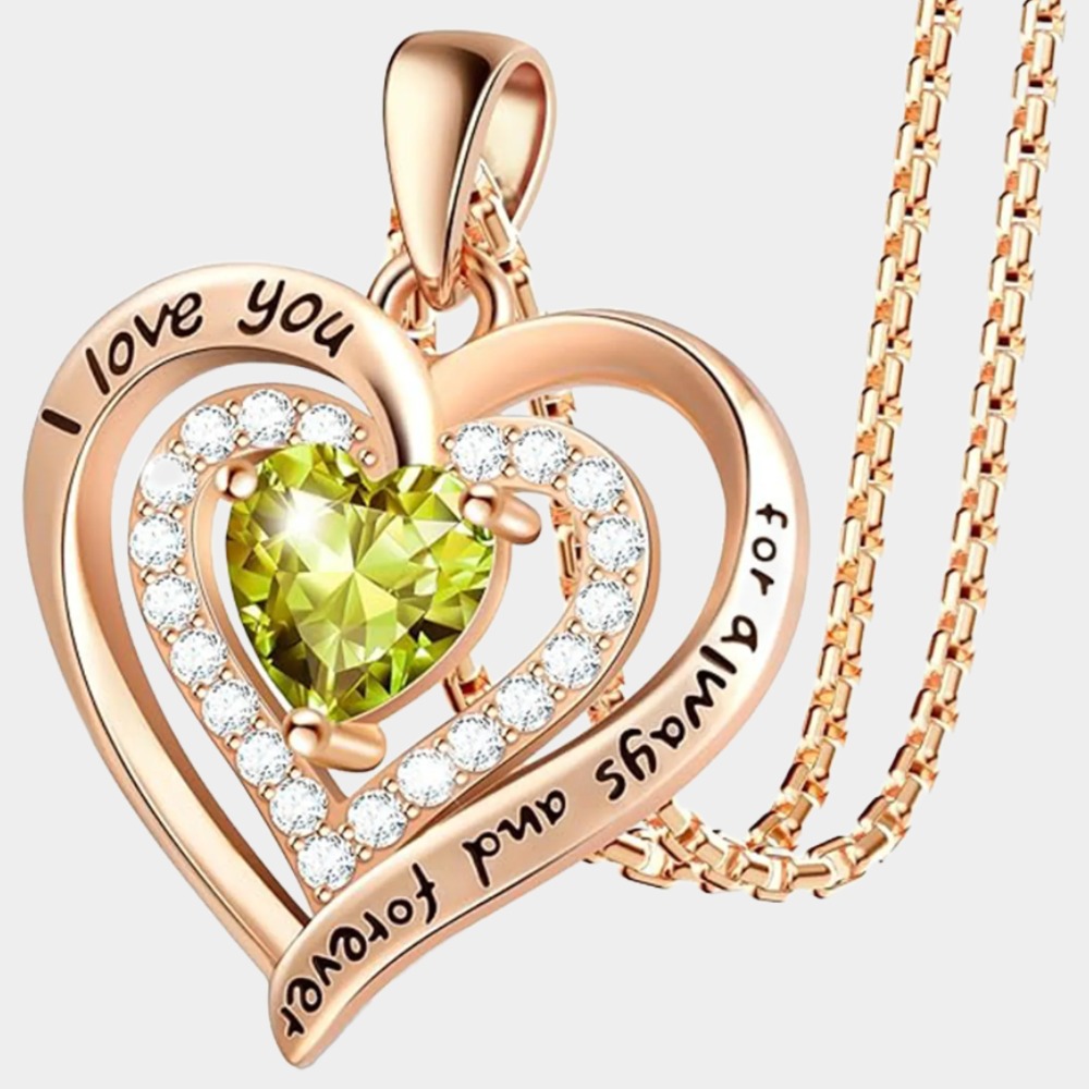 August Peridot Birthstone Necklace – Sterling Silver Mom Gift