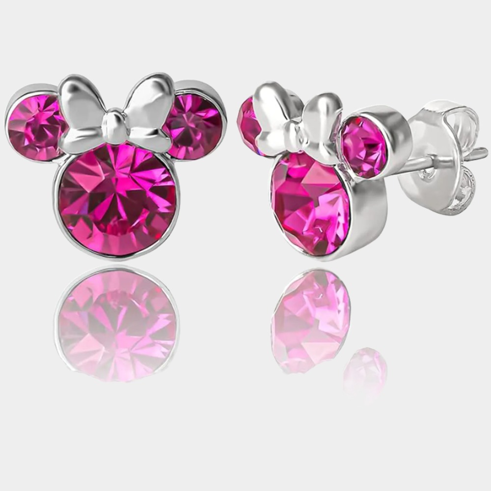 Disney Earrings October Birthstone Minnie Mouse Birthston Earrings-Birthstone Jewelry