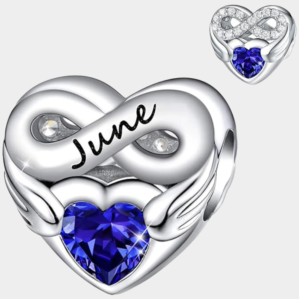 June Pearl Heart Charm Bracelet – Infinite Love Birthstone Gift