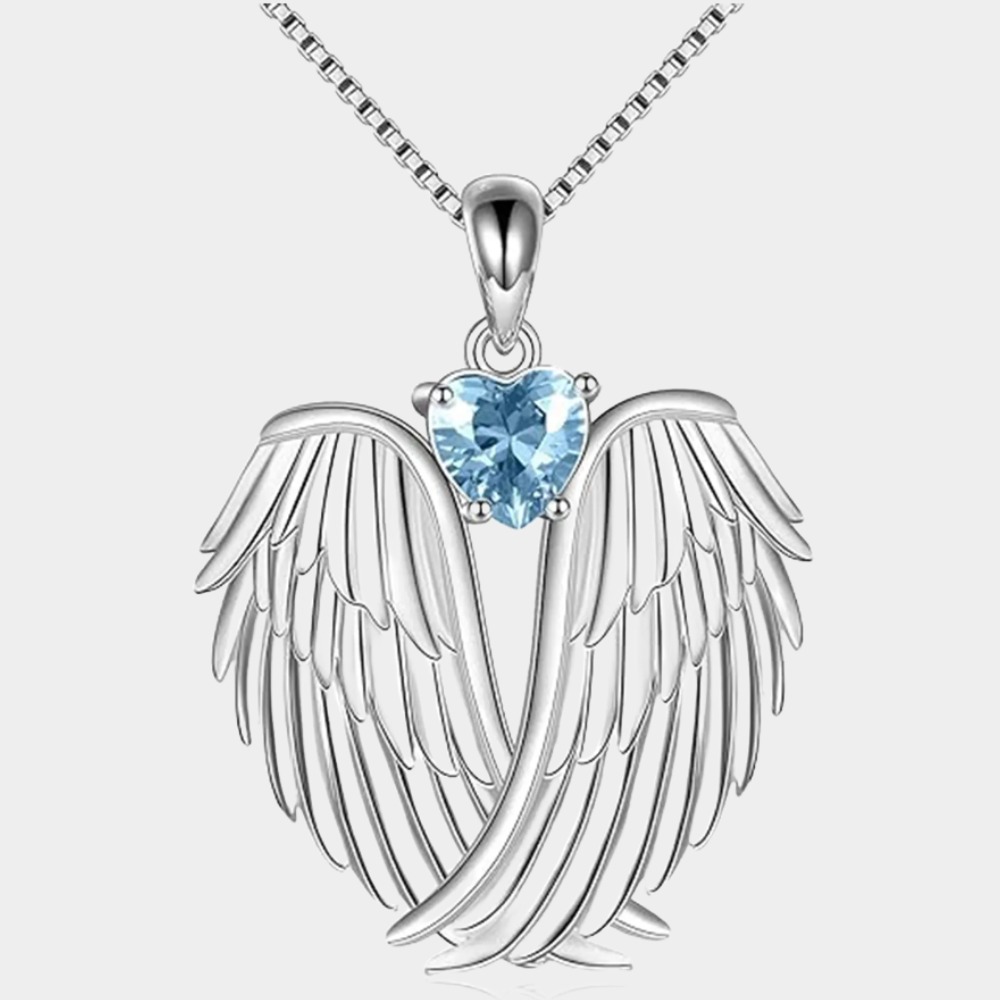 December Birthstone Angel Pendant Necklace l  Christmas Jewelry Gifts