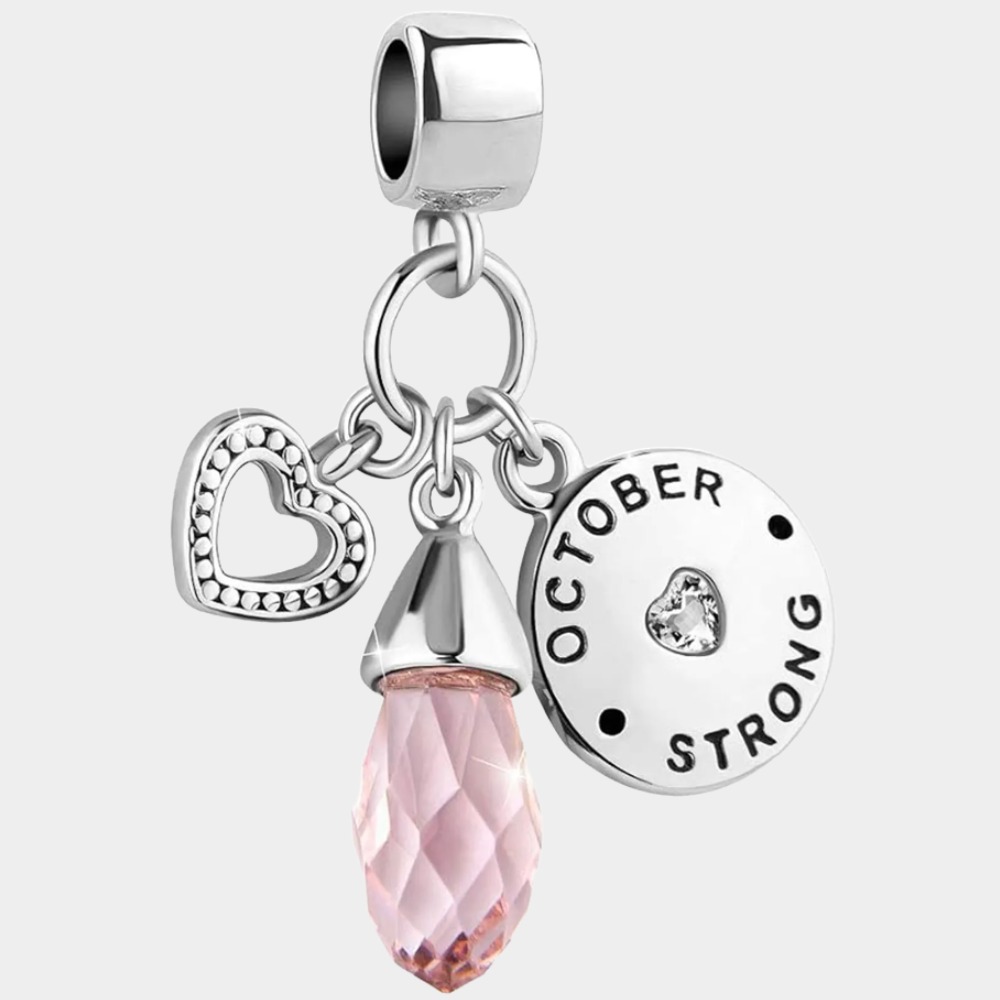 October Birthstone Heart Love Simulated Birthstone Charms for Bracelets-Birthstone Jewelry