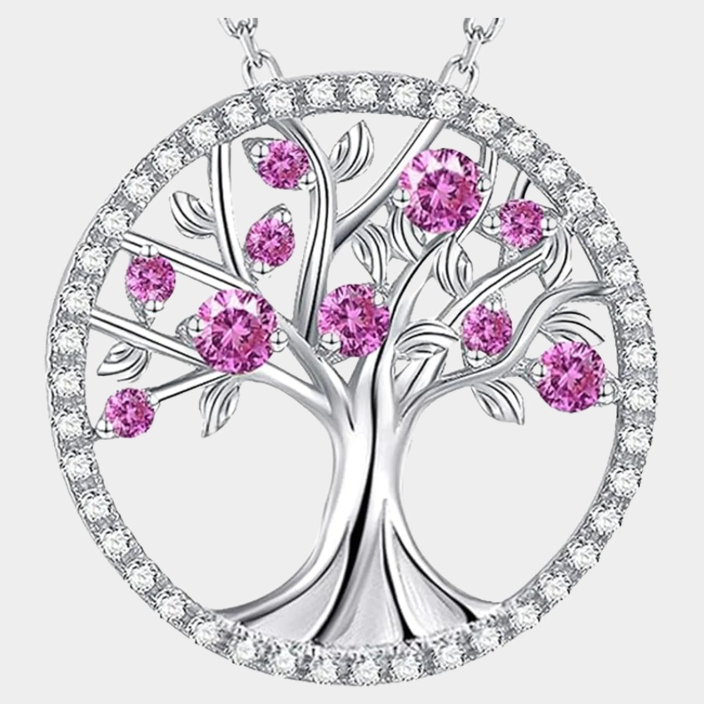 Tree of Life Necklace / 925 Sterling Silver October Birthstone