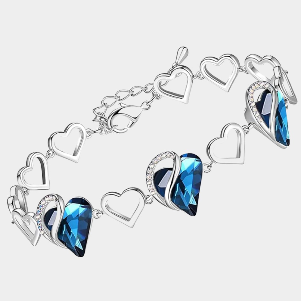 September Sapphire Heart Bracelet – Healing Crystal Jewelry Gift