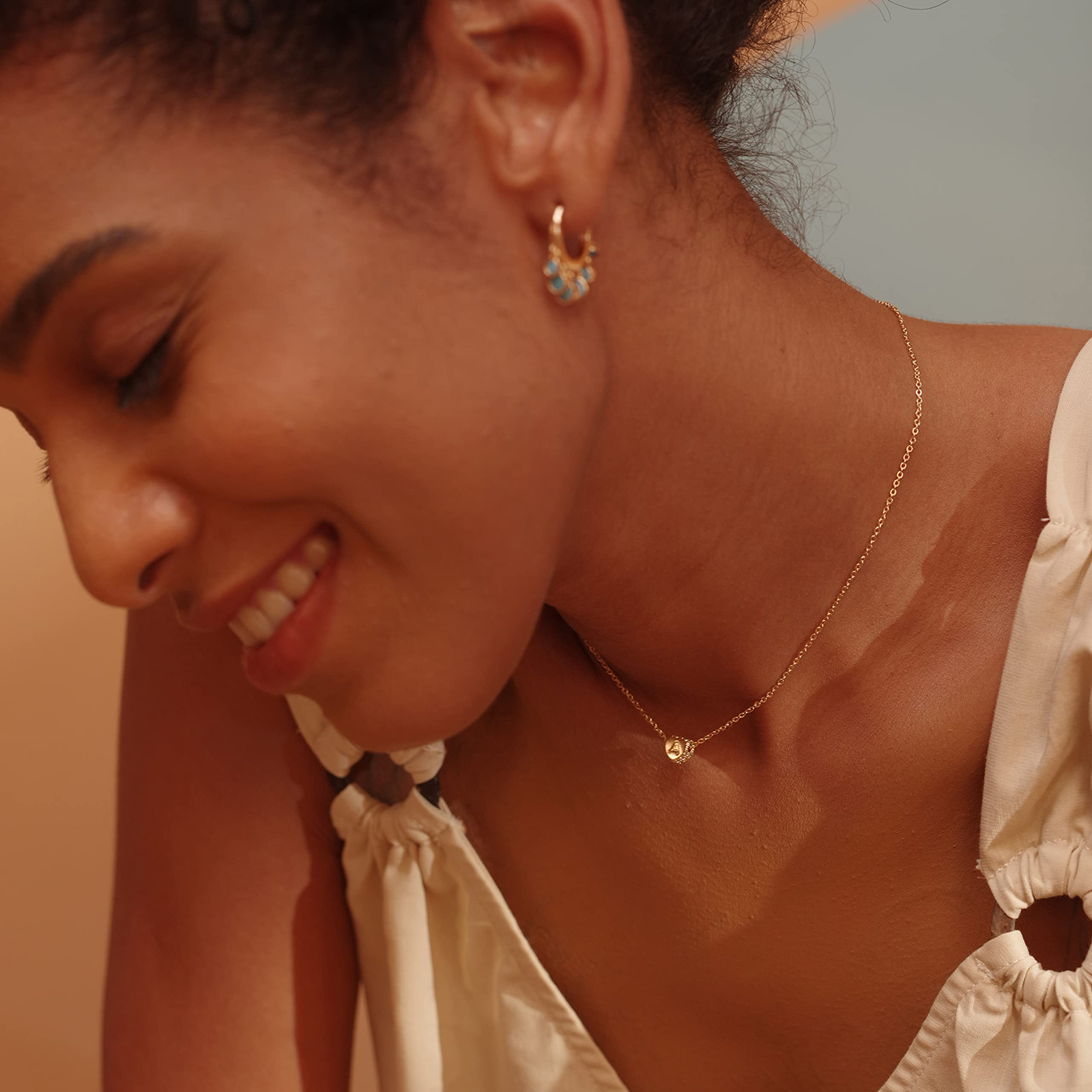 Gold Plated Handmade Dainty Letter Heart Necklace-Birthstone Jewelry