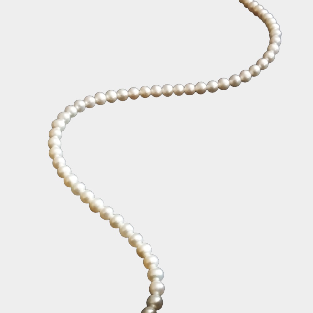 Men's white round pearl fashion necklace