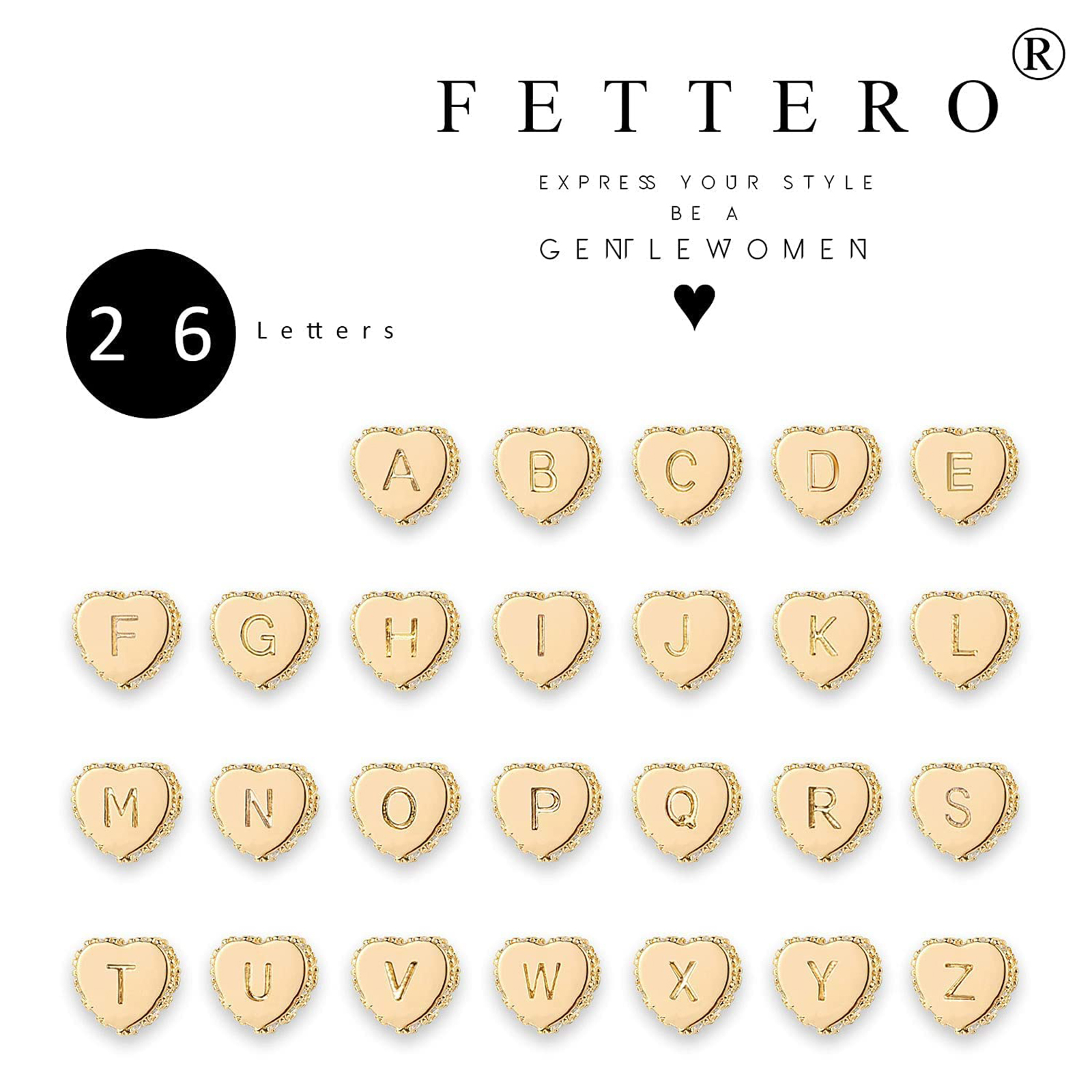 Gold Plated Handmade Dainty Letter Heart Necklace-Birthstone Jewelry