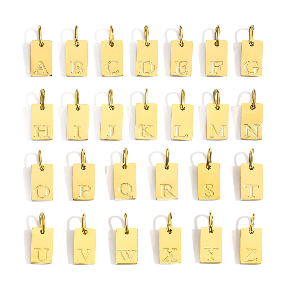 Letter Pendant – Stainless Steel Gold-Plated  DIY Jewelry