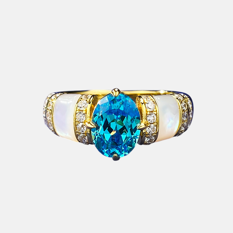 Sapphire Ring – Goddess Paraiba Mother of Pearl S925 Silver Ring