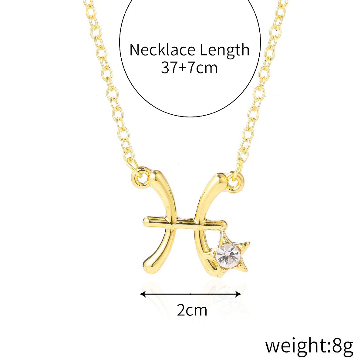 Zodiac Necklace – Alloy Crystal-Set 12 Zodiac Constellation Clavicle Necklace