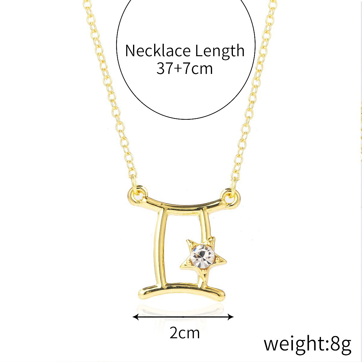 Zodiac Necklace – Alloy Crystal-Set 12 Zodiac Constellation Clavicle Necklace