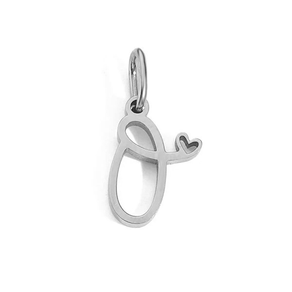 Gold Letter Charm – Stainless Steel Mirror Polished Alphabet Heart Pendant