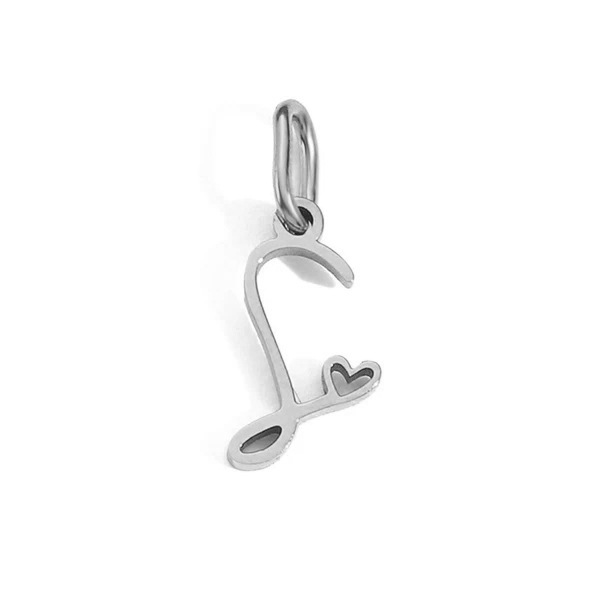 Gold Letter Charm – Stainless Steel Mirror Polished Alphabet Heart Pendant