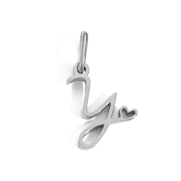Gold Letter Charm – Stainless Steel Mirror Polished Alphabet Heart Pendant