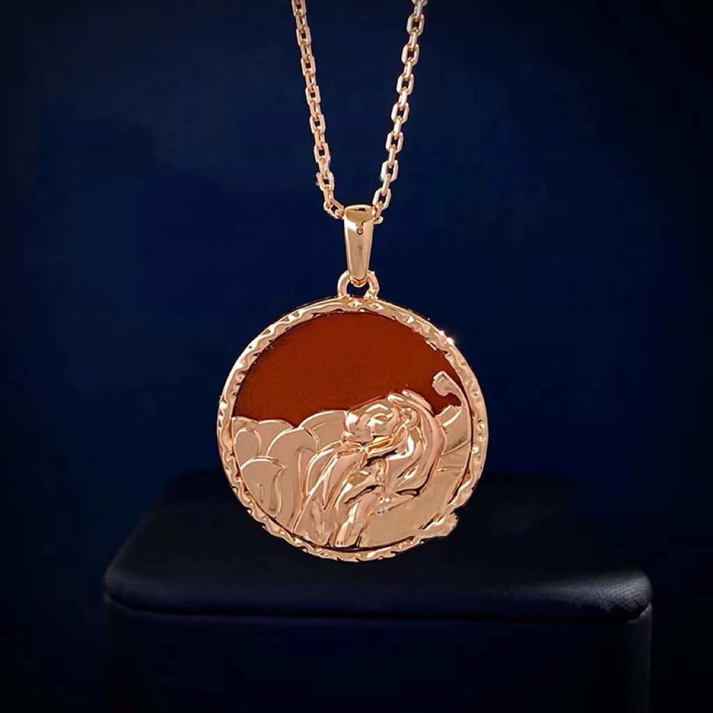 Zodiac Necklace – Long Relief Semi-Precious Stone Pendant Necklace