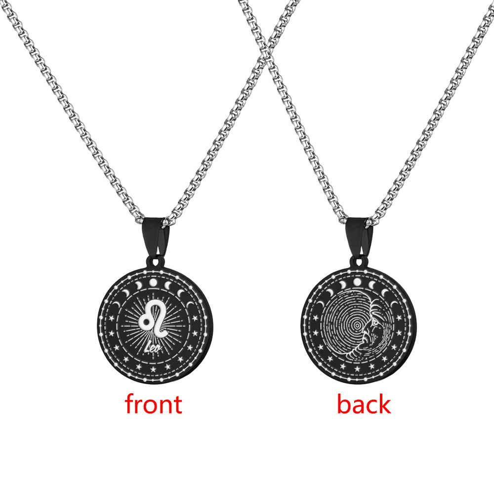 Zodiac Necklace – Stainless Steel 12 Zodiac Sign Pendant Jewelry