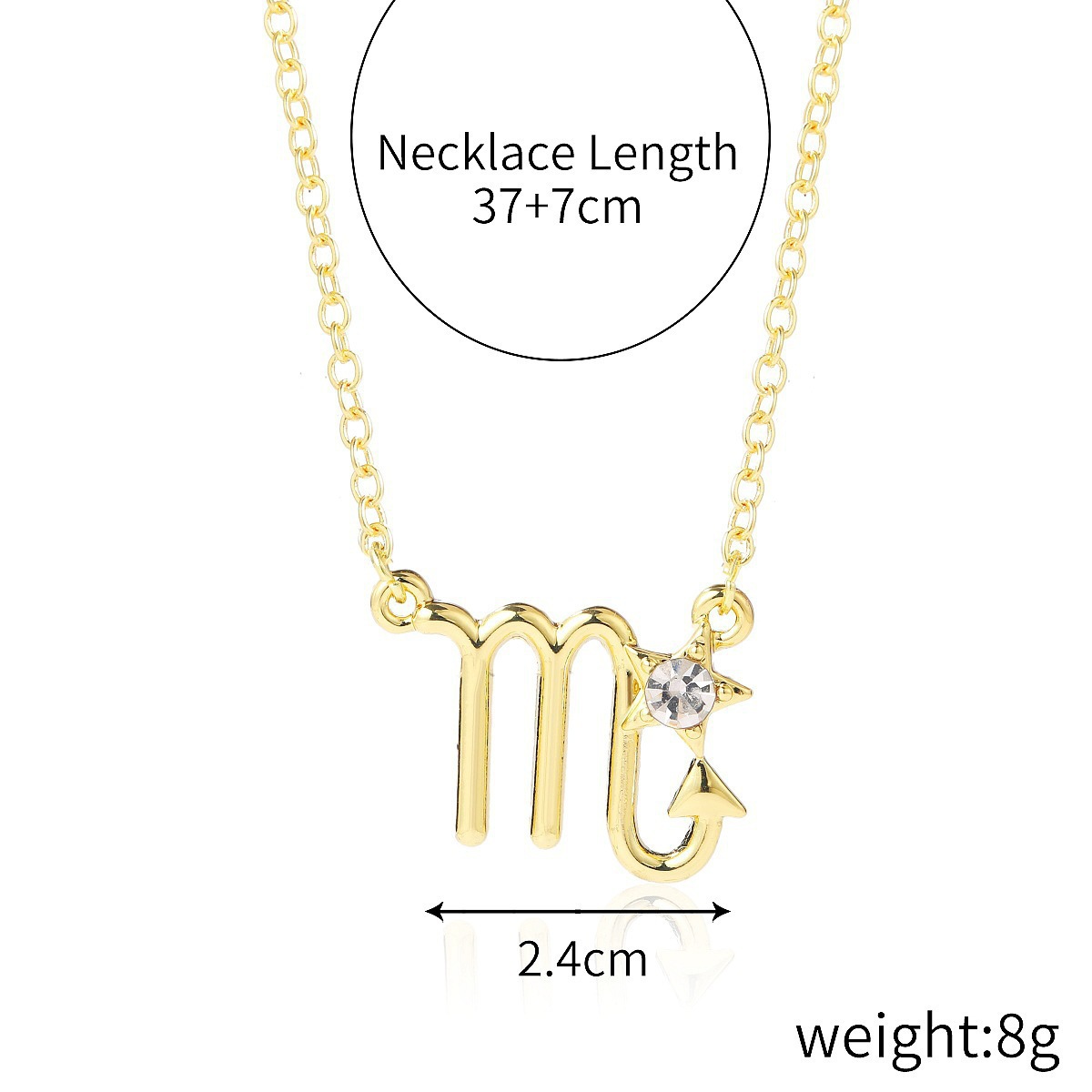 Zodiac Necklace – Alloy Crystal-Set 12 Zodiac Constellation Clavicle Necklace