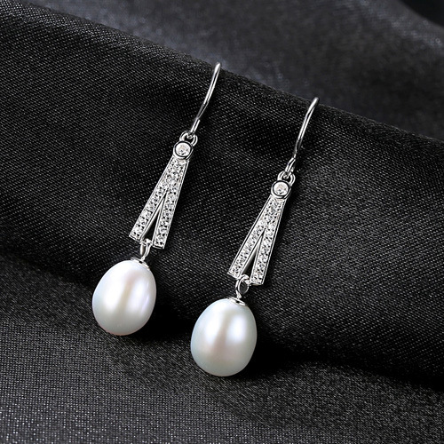 Freshwater Pearl Earrings for Women - S925 Silver, Elegant and Timeless Design