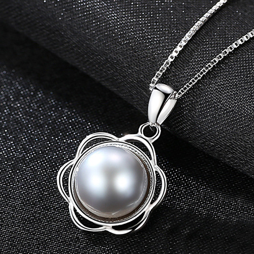 Freshwater Pearl Necklace – Elegant S925 Sterling Silver Pendant for Women