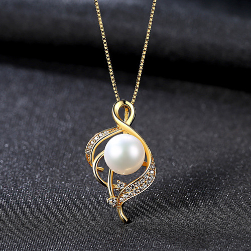 S925 Sterling Silver Freshwater Pearl Pendant Necklace – Unique Design for Women