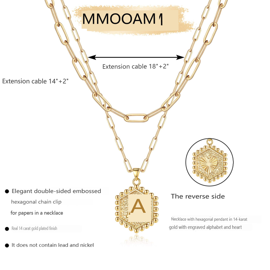 14K Gold Plated Hexagonal Letter Necklace