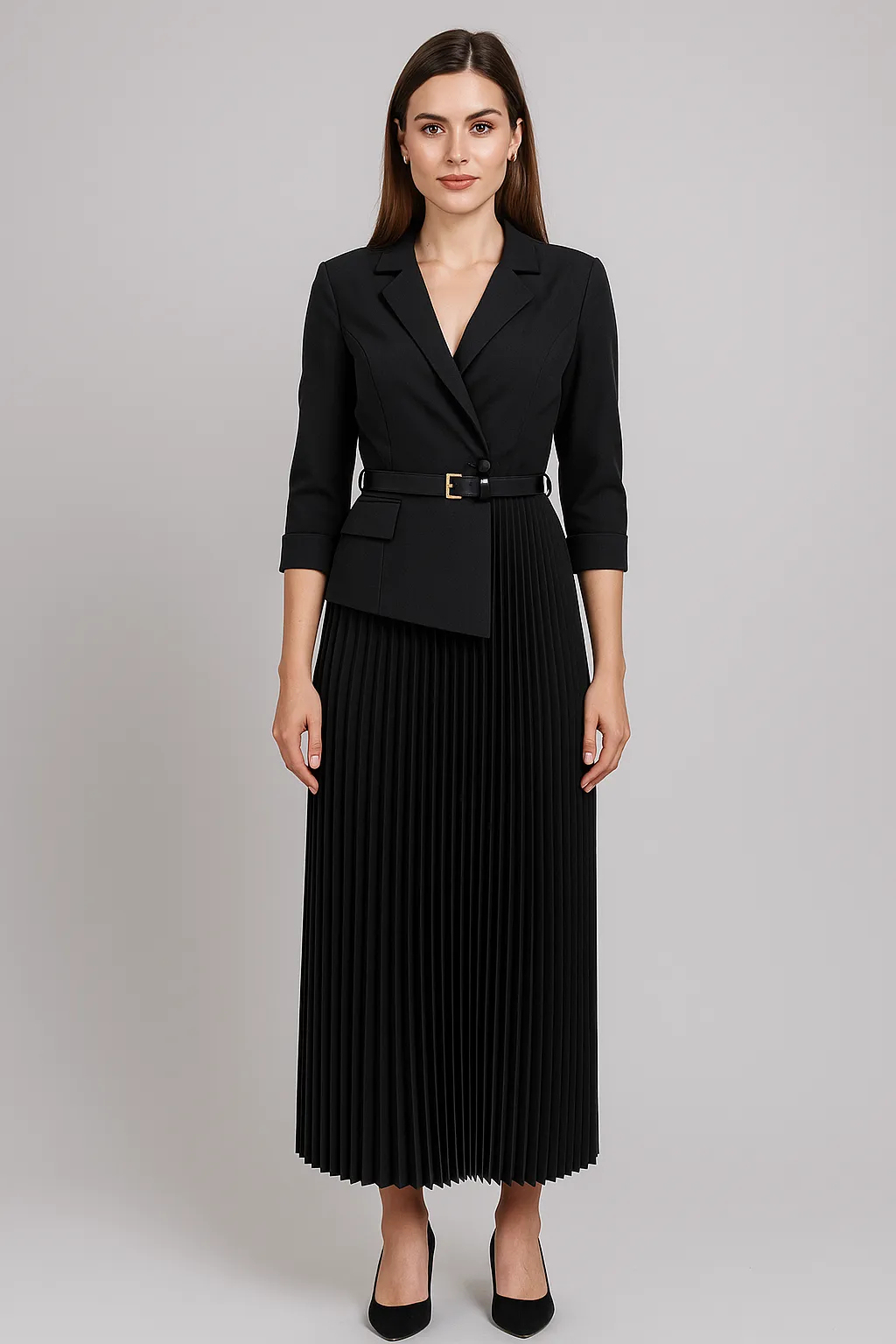 Elegant Blazer-Style Pleated Dress (Buy 2 Free Shipping)
