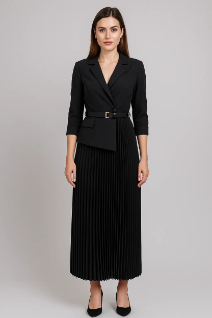 Elegant Blazer-Style Pleated Dress (Buy 2 Free Shipping)