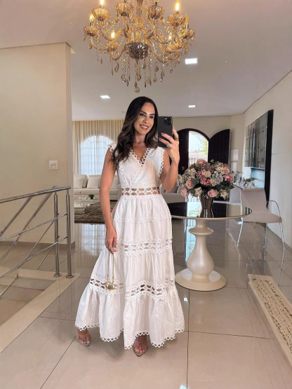 V-neck Hollow Dress (Buy 2 Free Shipping)