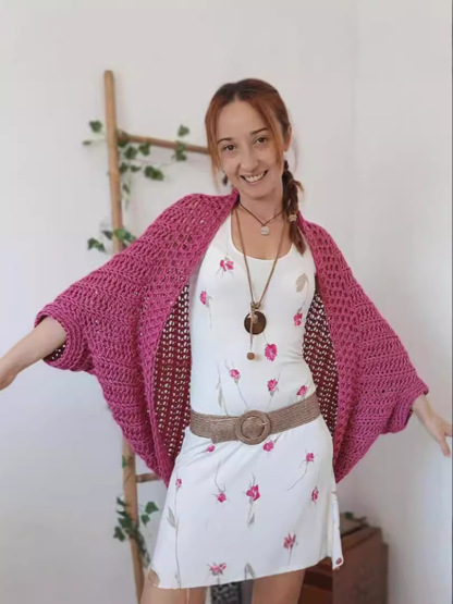 Cozy Crochet Cocoon Shrug Boho Cardigan (Buy 2 Free Shipping)