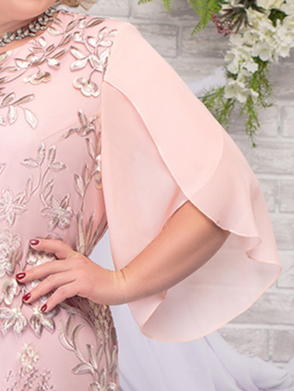 Elegant Floral Embroidered Midi Dress (Buy 2 Free Shipping)
