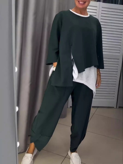 Round Neck  Two Piece Set 
