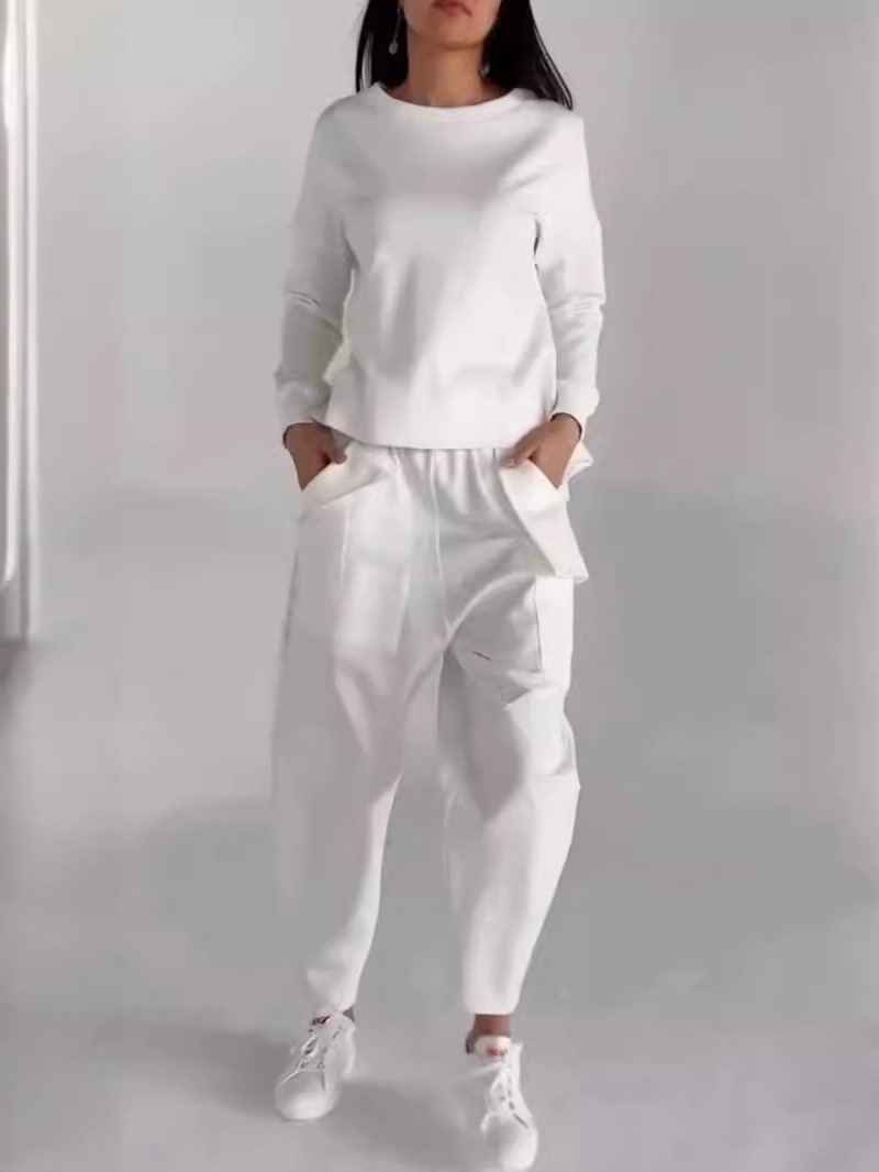 Minimalist Lace-Up Back Top and Pocket Pants Set (Buy 2 Free Shipping)